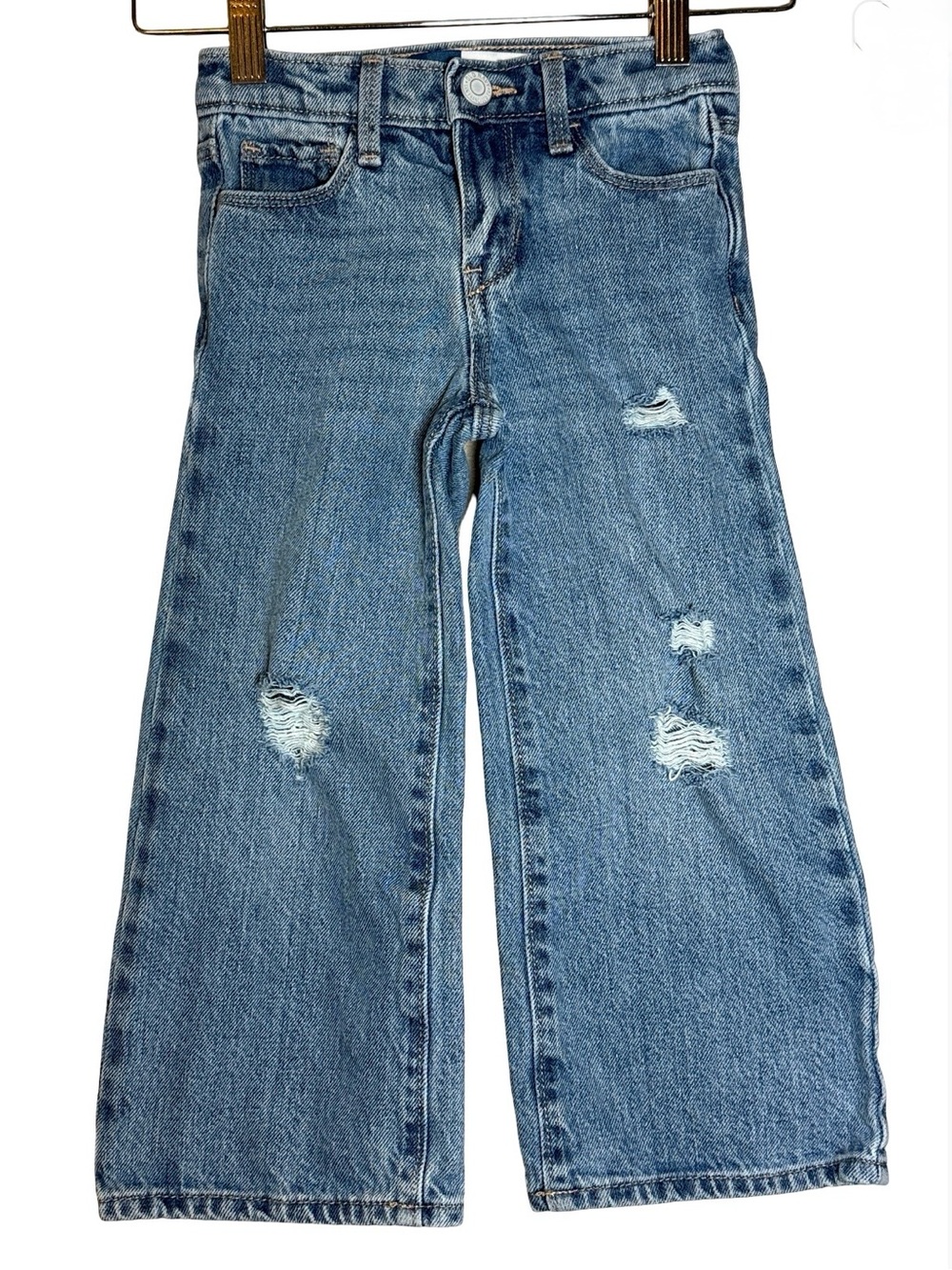 Old Navy Slouchy Wide Leg Ripped Distressed Jeans Girls 4T